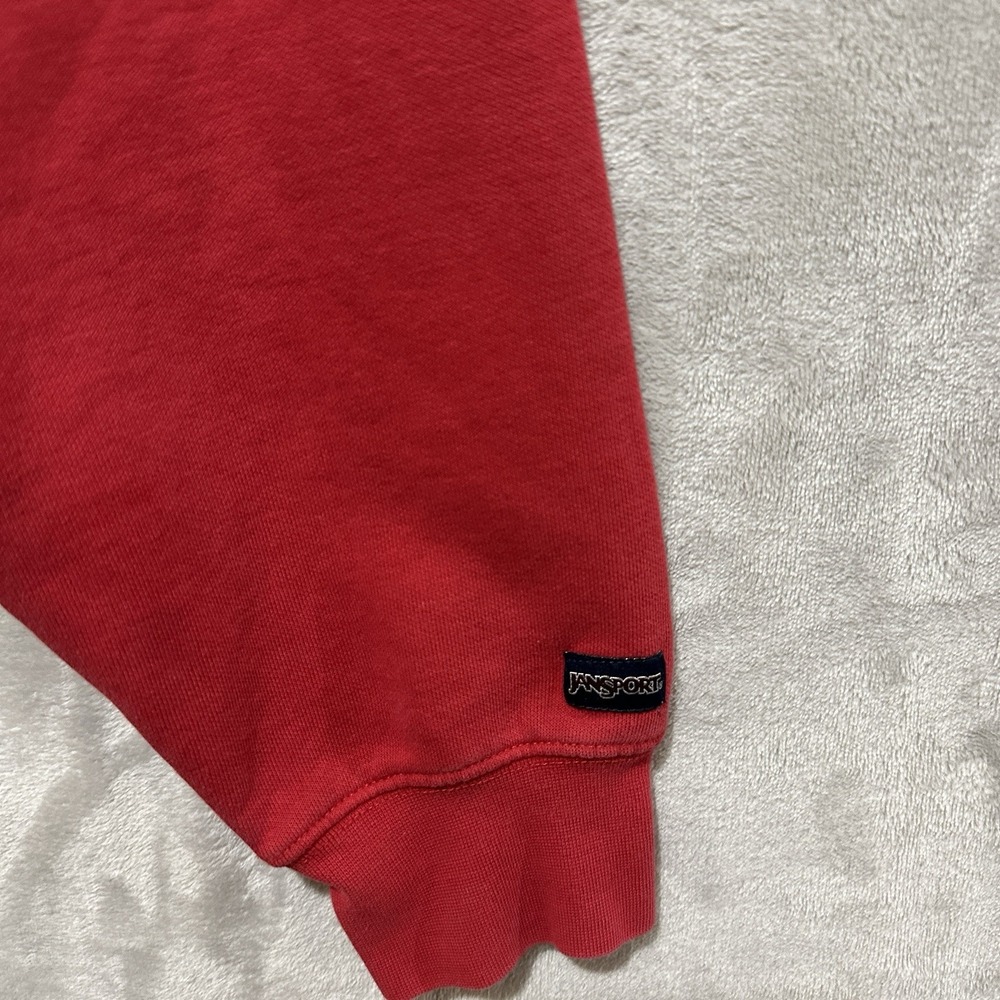 Jansport University Wisconsin Custom Sweatshirt Men's S Red Cropped Crewneck - Picture 5 of 7